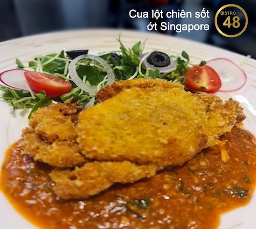 Món cua lột tại 48 Bistro